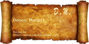 Dencs Margit névjegykártya
